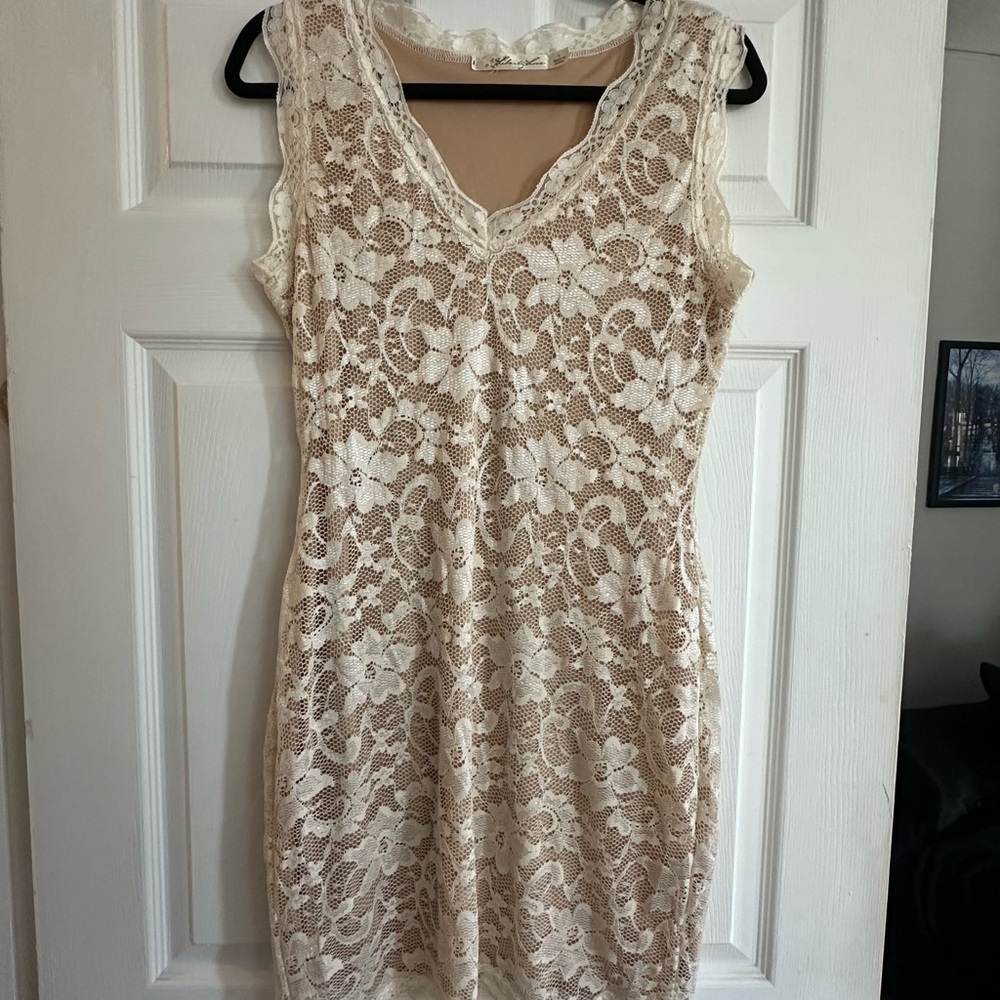 Liberty Love Cream Lace Mini Dress